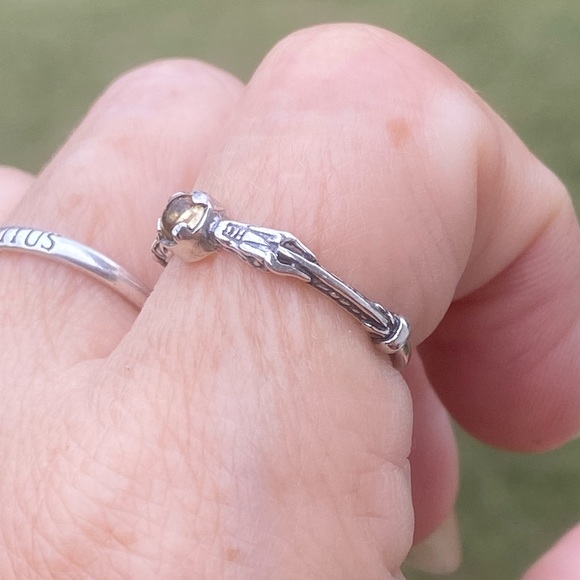 Celtic Dragon Ring .925 Sterling Silver w/ genuine citrine sz 9 medieval dragon - Picture 12 of 16